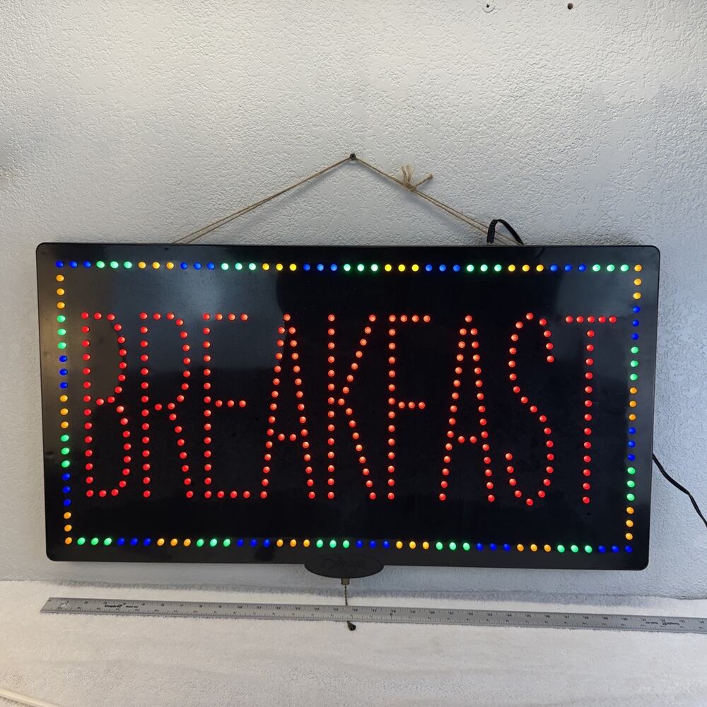 (356) LED Breakfast | Light-up Sign | 31"W‎ x 17"H x 2"D